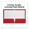 Laminated Two-Pocket Folder, Accommodates (100) 11 x 8.5 Sheets, Red, 25/Box