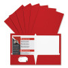 Laminated Two-Pocket Folder, Accommodates (100) 11 x 8.5 Sheets, Red, 25/Box