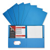 Two-Pocket Portfolios With Textured Covers, Accommodates 11 x 8.5 Sheets, Light Blue, 25/Box