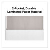 Two-Pocket Portfolios With Textured Covers, Accommodates 11 x 8.5 Sheets, White, 25/Box