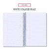 Wirebound Notebook, 3-Subject, Medium/College Rule, Assorted Cover Colors, (120) 9.5 x 6 Sheets, 4/Pack