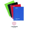 Wirebound Notebook, 1-Subject, Medium/College Rule, Assorted Cover Colors, (70) 10.5 x 8 Sheets, 4/Pack