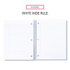 Wirebound Notebook, 1-Subject, Wide/Legal Rule, Assorted Cover Colors, (70) 10.5 x 8 Sheets, 4/Pack