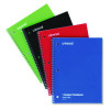 Wirebound Notebook, 1-Subject, Wide/Legal Rule, Assorted Cover Colors, (70) 10.5 x 8 Sheets, 4/Pack