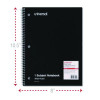 Wirebound Notebook, 1-Subject, Wide/Legal Rule, Black Cover, (70) 10.5 x 8 Sheets