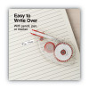Side-Application Correction Tape, Non-Refillable, 0.2" x 32.75 Ft, White Tape, Clear/Red Dispenser, 2/Pack
