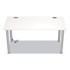 Essentials Writing Table-Desk With Integrated Power Management, 59.7" X 29.3" X 28.8", White/Aluminum