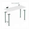 Essentials Writing Table-Desk With Integrated Power Management, 59.7" X 29.3" X 28.8", White/Aluminum