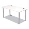 Essentials Writing Table-Desk With Integrated Power Management, 59.7" X 29.3" X 28.8", White/Aluminum
