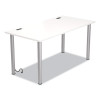 Essentials Writing Table-Desk With Integrated Power Management, 59.7" X 29.3" X 28.8", White/Aluminum