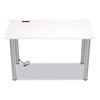 Essentials Writing Table-Desk With Integrated Power Management, 47.5" X 23.7" X 28.8", White/Aluminum