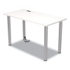 Essentials Writing Table-Desk With Integrated Power Management, 47.5" X 23.7" X 28.8", White/Aluminum