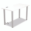 Essentials Writing Table-Desk With Integrated Power Management, 47.5" X 23.7" X 28.8", White/Aluminum