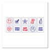Printy 10-In-1 Self-Inking Teacher Stamp, Incudes 10 Dies, 0.63" Diameter, Blue/Red