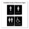 Century Series Office Sign, Accessible, 6 x 9, Black/Silver