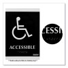 Century Series Office Sign, Accessible, 6 x 9, Black/Silver