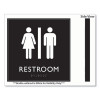 Ada Sign, Unisex Restroom, Plastic, 8 x 8, Clear/White