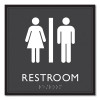 Ada Sign, Unisex Restroom, Plastic, 8 x 8, Clear/White