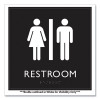 Ada Sign, Unisex Restroom, Plastic, 8 x 8, Clear/White