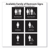 Ada Sign, Unisex Restroom, Plastic, 8 x 8, Clear/White