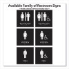 Ada Sign, Unisex Accessible Restroom, Plastic, 8 x 8, Clear/White