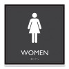 Ada Sign, Women, Plastic, 8 x 8, Clear/White
