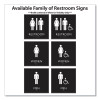 Ada Sign, Women Accessible, Plastic, 8 x8, Clear/White
