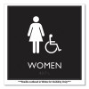 Ada Sign, Women Accessible, Plastic, 8 x8, Clear/White