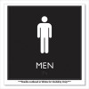 Ada Sign, Men, Plastic, 8 x 8, Clear/White