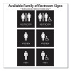 Ada Sign, Men Accessible, Plastic, 8 x 8, Clear/White