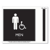 Ada Sign, Men Accessible, Plastic, 8 x 8, Clear/White