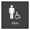 Ada Sign, Men Accessible, Plastic, 8 x 8, Clear/White
