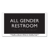 Ada Sign, All Gender Restroom, Plastic, 4 x 4, Clear/White