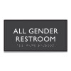 Ada Sign, All Gender Restroom, Plastic, 4 x 4, Clear/White