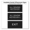 Ada Sign, All Gender Restroom, Plastic, 4 x 4, Clear/White