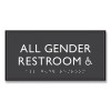 Ada Sign, All Gender Restroom Accessible, Plastic, 4 x 4, Clear/White