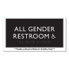 Ada Sign, All Gender Restroom Accessible, Plastic, 4 x 4, Clear/White