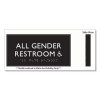Ada Sign, All Gender Restroom Accessible, Plastic, 4 x 4, Clear/White
