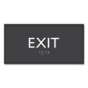 Ada Sign, Exit, Plastic, 4 x 4, Clear/White