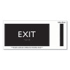 Ada Sign, Exit, Plastic, 4 x 4, Clear/White