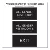 Ada Sign, Exit, Plastic, 4 x 4, Clear/White