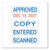 Printy Economy Micro 5-In-1 Date Stamp, Self-Inking, 1" x 0.75", Blue/Red