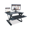 High Rise Height Adjustable Standing Desk With Keyboard Tray, 31" X 31.25" X 5.25" To 20", Gray/Black