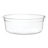 Round Deli Pots, Compostable, 8 Oz, 4.6" Diameter x 1.5" h, Clear, Plastic, 500/Carton