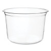 Round Deli Pots, Compostable, 16 Oz, 4.6 Diameter x 3" h, Clear, Plastic, 500/Carton