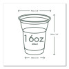 96-Series Cold Cup, 16 Oz, Plastic, Clear/Green, 1,000/Carton