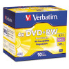 Dvd+Rw Rewritable Disc, 4.7 Gb, 4x, Slim Jewel Case, Silver, 10/Pack