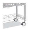 File Cart With Open Top, Metal, 1 Shelf, 2 Bins, 28.25" x 13.75" x 27.38", Matte Gray