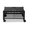 Underdesk Machine Stand, Metal, 2 Shelves, 90 Lb Capacity, 21.5" x 17.88" x 11.5", Black
