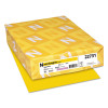 Color Cardstock, 65 Lb Cover Weight, 8.5 x 11, Solar Yellow, 250/Pack